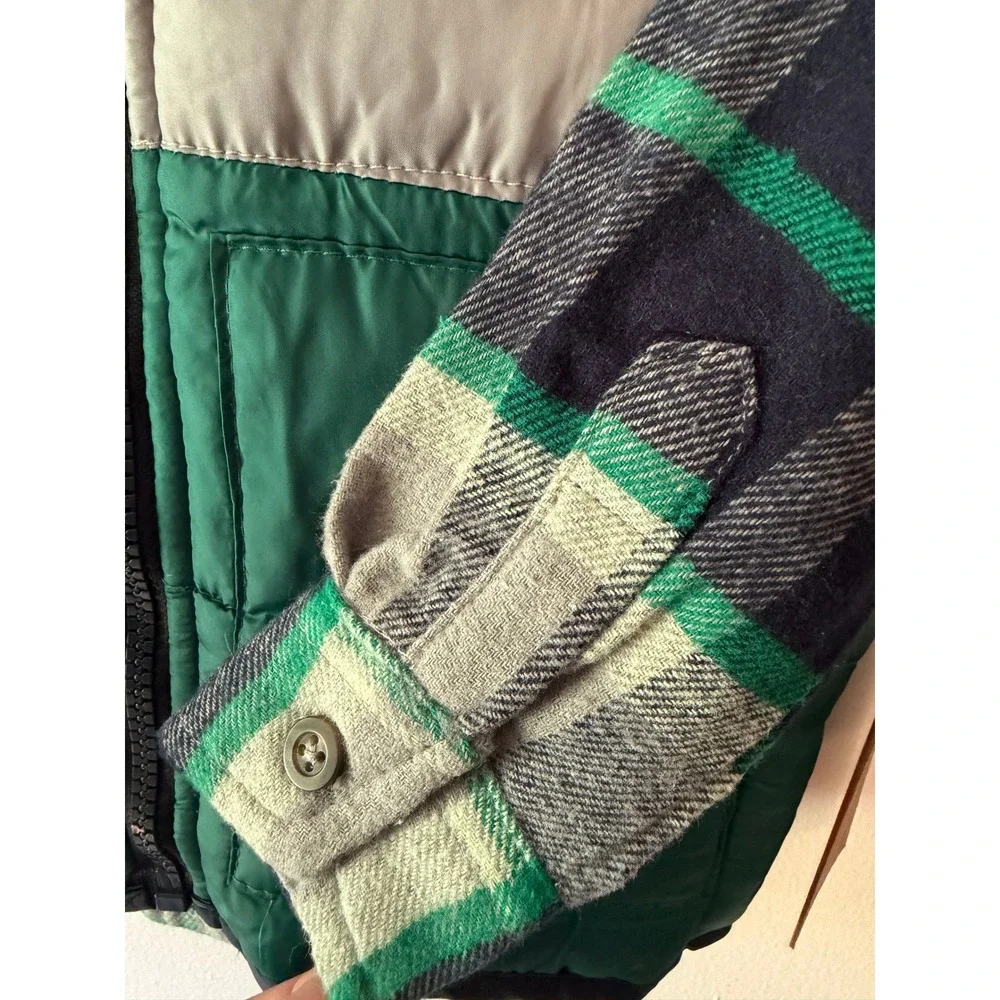 Stitch & Stone Toddler Boys 2T Puffer Vest and Plaid Flannel Shirt Set NWT